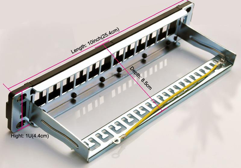 10 Inch Cat.6a Patch Panel Loaded with Cat.6a Shielded Keystone Jacks -  Max. optimize your Cat6a networks performance