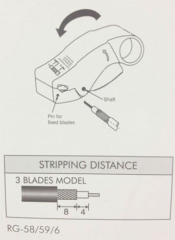 PBT121 Coaxial Cable Striper 3-Blades Model