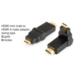 TR-12-003 HDMI mini male to HDMI A female adaptor,swing type