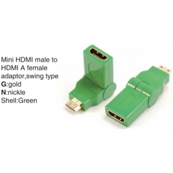 TR-13-003-4 Mini HDMI male to HDMI A female adaptor,swing type
