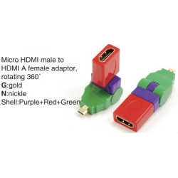 TR-13-002-8 Micro HDMI male to HDMI A female adaptor,rotating 360°