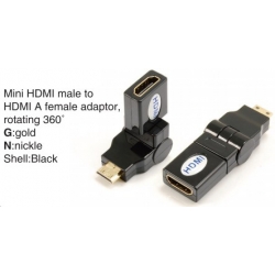 TR-13-004-1 Mini HDMI male to HDMI A female adaptor,rotating 360°