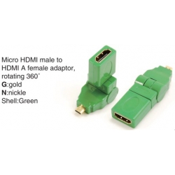 TR-13-002-4 Micro HDMI male to HDMI A female adaptor,rotating 360°