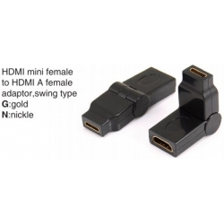 TR-12-002 HDMI mini male to HDMI A female adaptor,swing type