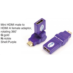 TR-13-004-7 Mini HDMI male to HDMI A female adaptor,rotating 360°