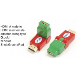 TR-13-005-9 HDMI A male to HDMI mini female adaptor,swing type