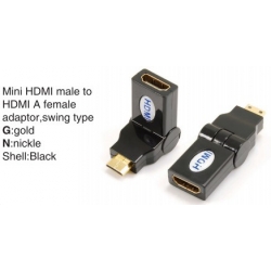 TR-13-003-1 Mini HDMI male to HDMI A female adaptor,swing type