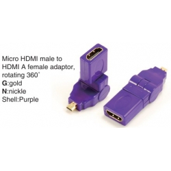 TR-13-002-6 Micro HDMI male to HDMI A female adaptor,rotating 360°