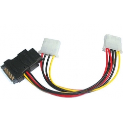 Power SATA Cable ADP SATA 15Pin power 4pin to 2xpower 4pin