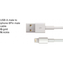 USB A male to Iphone 8pin male cable