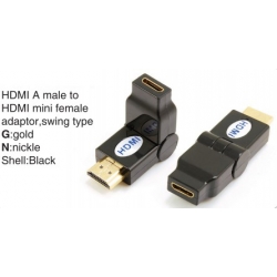 TR-13-005-1 HDMI A male to HDMI mini female adaptor,swing type