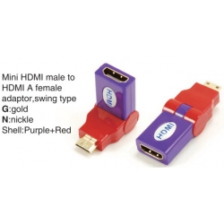 TR-13-003-9 Mini HDMI male to HDMI A female adaptor,swing type