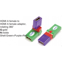 TR-13-008-9 HDMI A male to HDMI A female adaptor,rotating 360°