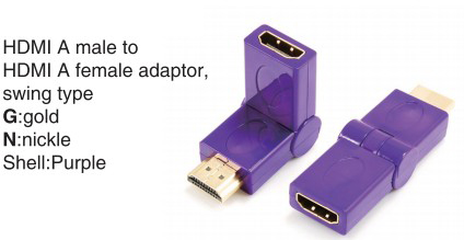 TR-13-009-6 HDMI A male to HDMI A female adaptor,swing type