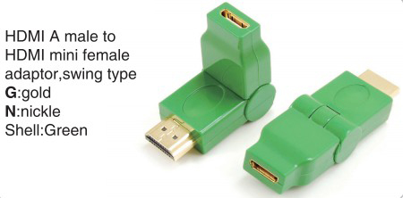 TR-13-005-4 HDMI A male to HDMI mini female adaptor,swing type
