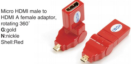 TR-13-002-3 Micro HDMI male to HDMI A female adaptor,rotating 360°