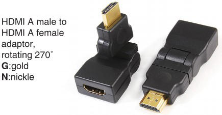 TR-10-017 HDMI A male to HDMI A female adaptor,rotating 270°