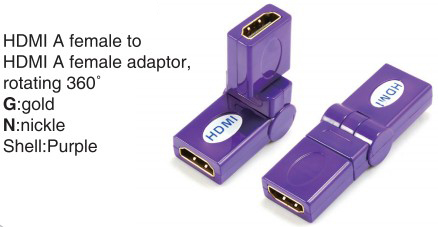 TR-13-008-7 HDMI A male to HDMI A female adaptor,rotating 360°