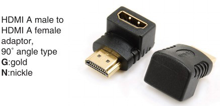 HDMI A male to HDMI A female adaptor,90°angle type