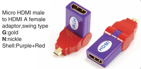TR-13-001-9 Micro HDMI male to HDMI A female adaptor,swing type