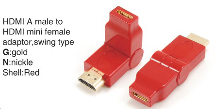 TR-13-005-2 HDMI A male to HDMI mini female adaptor,swing type