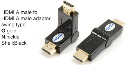 TR-13-010-1 HDMI A male to HDMI A female adaptor,swing type