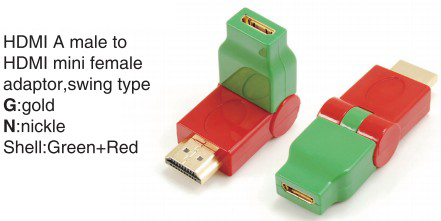 TR-13-005-8 HDMI A male to HDMI mini female adaptor,swing type