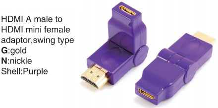 TR-13-005-6 HDMI A male to HDMI mini female adaptor,swing type