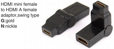 TR-12-002 HDMI mini male to HDMI A female adaptor,swing type