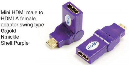 TR-13-003-7 Mini HDMI male to HDMI A female adaptor,swing type
