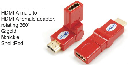 TR-13-006-3 HDMI A male to HDMI A female adaptor,rotating 360°