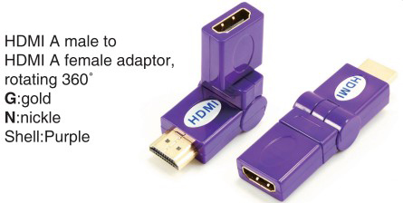 TR-13-006-7 HDMI A male to HDMI A female adaptor,rotating 360°