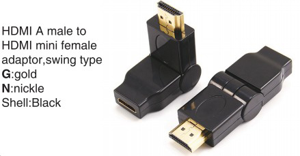 TR-11-005 HDMI A male to HDMI A female adaptor,swing type