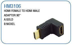 HDMI FEMALE TO HDMI MALE ADAPTOR 90°