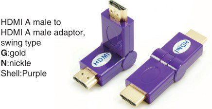 HDMI A male to HDMI A female adaptor,swing type