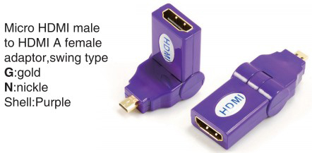TR-13-001-7 Micro HDMI male to HDMI A female adaptor,swing type