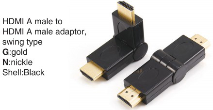 TR-11-010 HDMI A male to HDMI A female adaptor,swing type