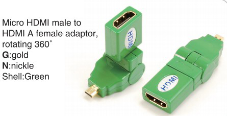 TR-13-002-5 Micro HDMI male to HDMI A female adaptor,rotating 360°