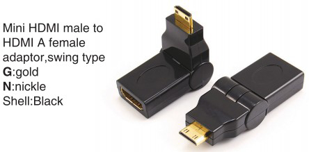 TR-11-003 HDMI A male to HDMI A female adaptor,swing type