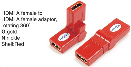 TR-13-008-3 HDMI A male to HDMI A female adaptor,rotating 360°