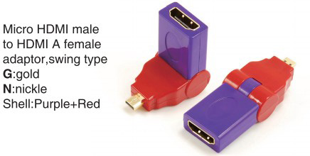 TR-13-001-8 Micro HDMI male to HDMI A female adaptor,swing type