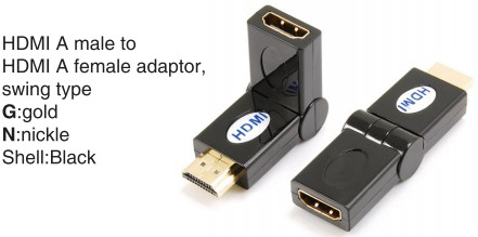 TR-13-009-1 HDMI A male to HDMI A female adaptor,swing type