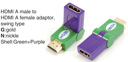 TR-13-009-9 HDMI A male to HDMI A female adaptor,swing type