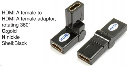 TR-13-008-1 HDMI A male to HDMI A female adaptor,rotating 360°