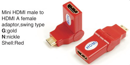TR-13-003-3 Mini HDMI male to HDMI A female adaptor,swing type