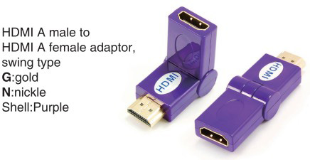 TR-13-009-7 HDMI A male to HDMI A female adaptor,swing type