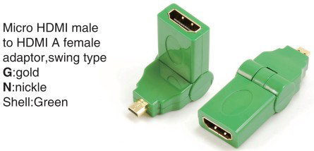 TR-13-001-4 Micro HDMI male to HDMI A female adaptor,swing type