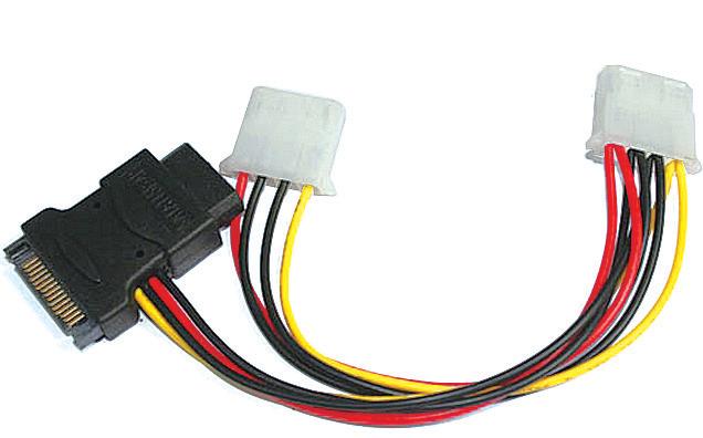 Power SATA Cable ADP SATA 15Pin power 4pin to 2xpower 4pin