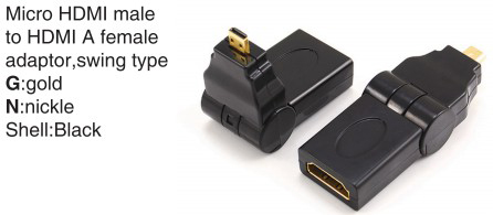 TR-11-001 HDMI A male to HDMI A female adaptor,swing type