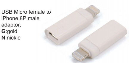USB Micro female to Iphone 8pin male adaptor